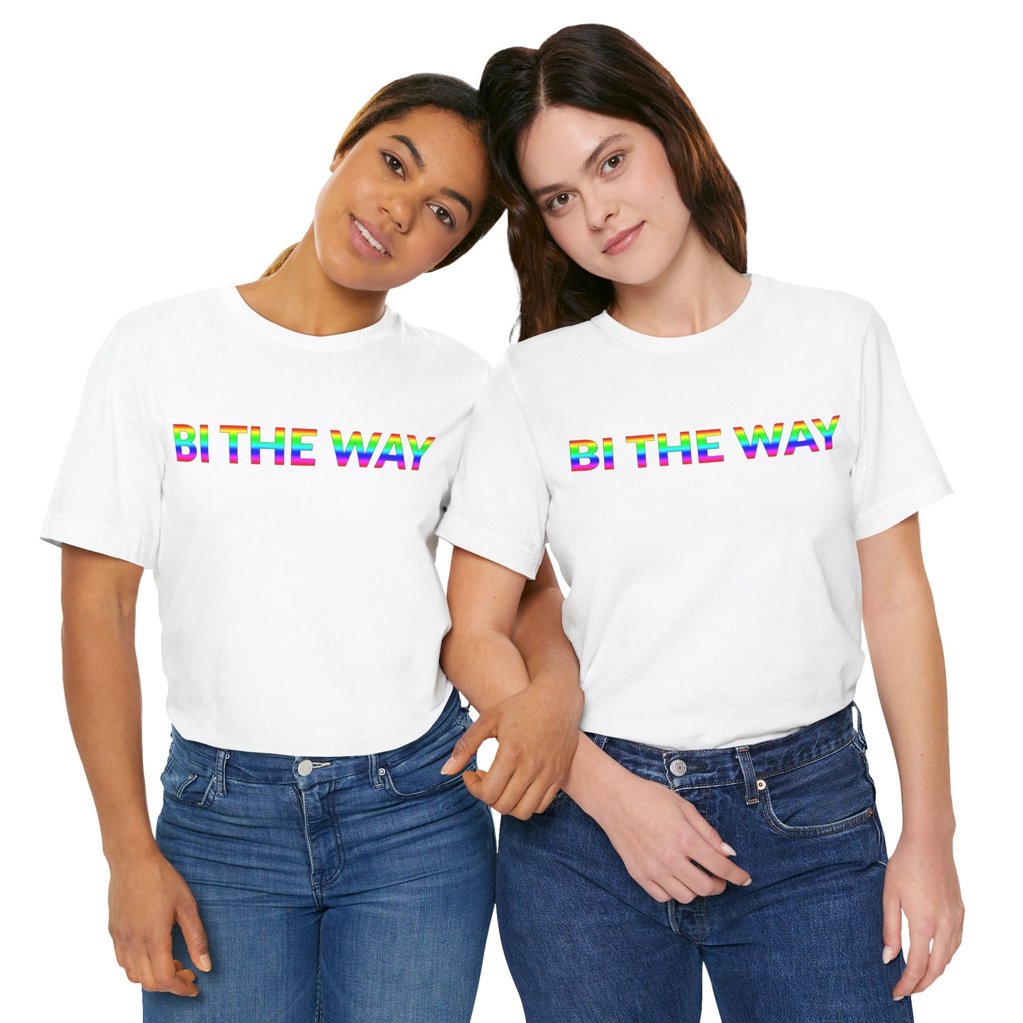 Unisex Jersey Short Sleeve Tee - Bi The Way in Cloud - Pride Collection (S)