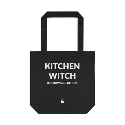 Midnight Cotton Tote Bag - Kitchen Witch (Microwave Edition)