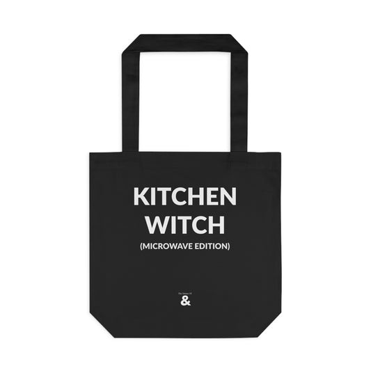 Midnight Cotton Tote Bag - Kitchen Witch (Microwave Edition)