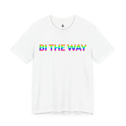 Unisex Jersey Short Sleeve Tee - Bi The Way in Cloud - Pride Collection (S)