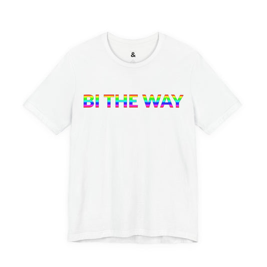 Unisex Jersey Short Sleeve Tee - Bi The Way in Cloud - Pride Collection (S)