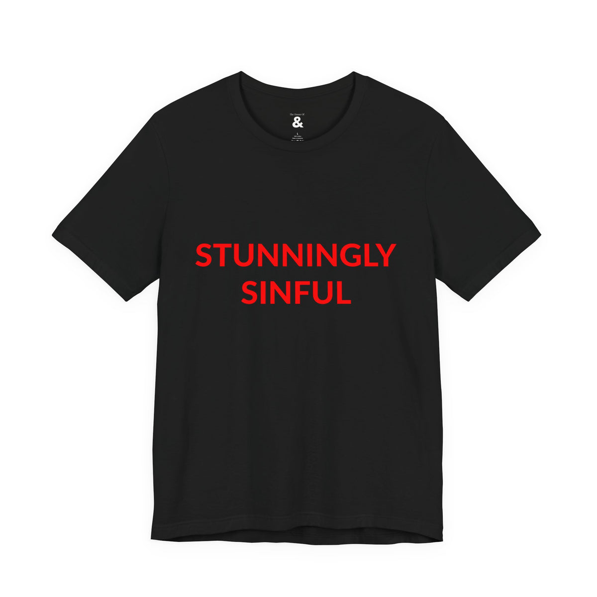 Unisex Jersey Short Sleeve Tee - Stunningly Sinful - Blood Red in Midnight (L)