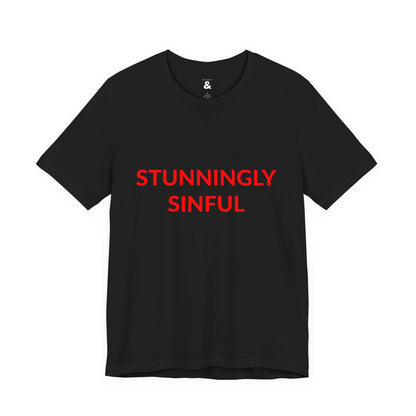 Unisex Jersey Short Sleeve Tee - Stunningly Sinful - Blood Red in Midnight (M)