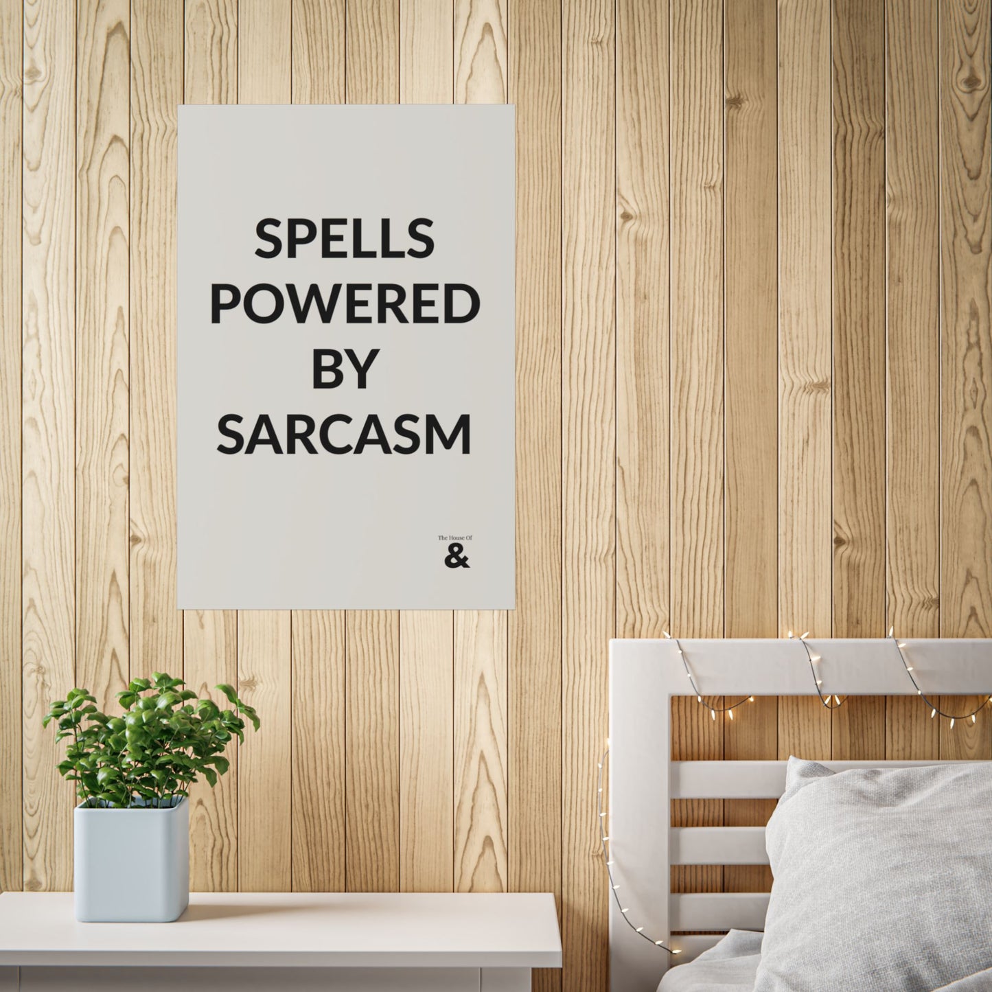 Unframed Poster - Spells Powered By Sarcasm in Storm Cloud