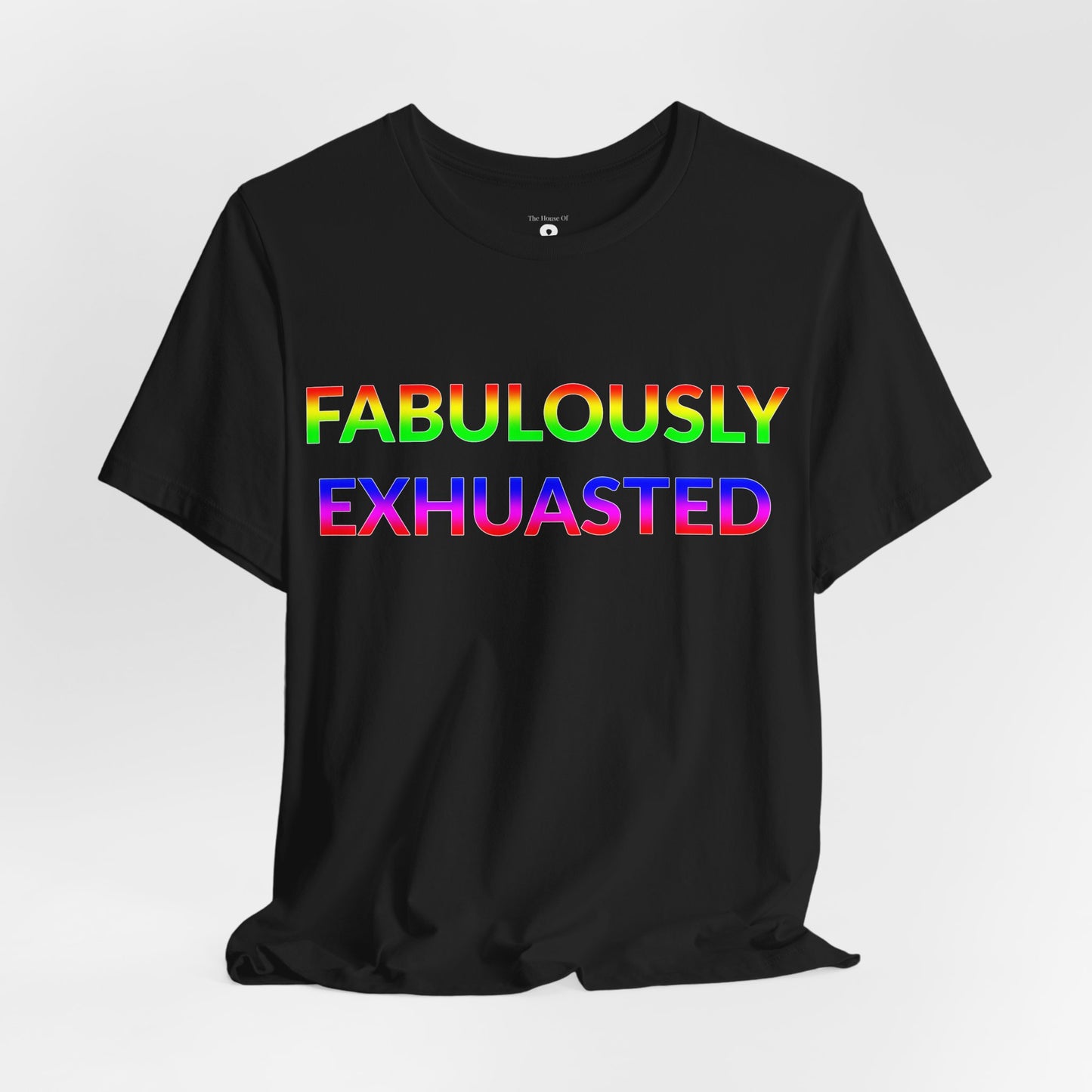 Unisex Jersey Short Sleeve Tee - Fabulously Exhausted in Midnight - Pride Collection (S)
