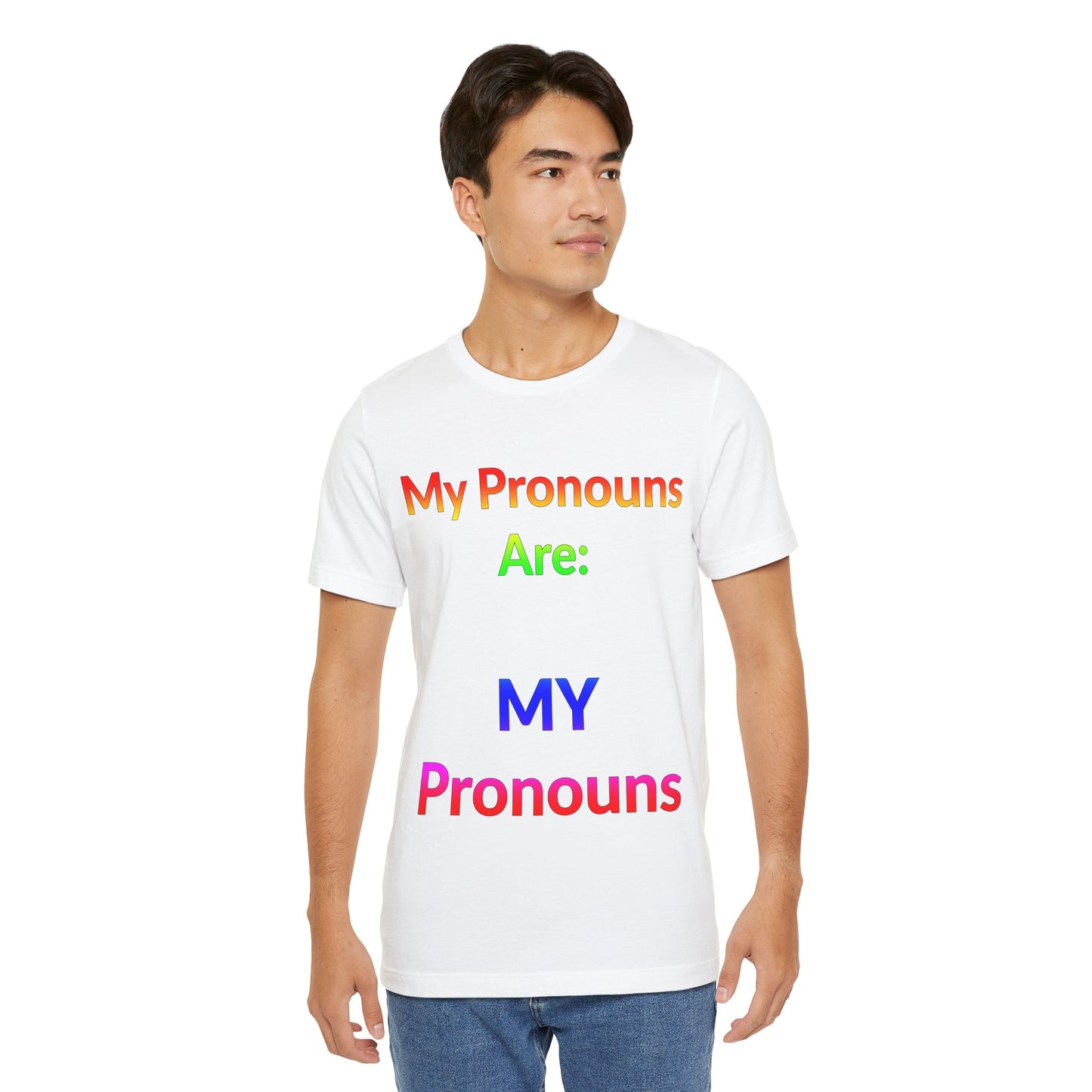Unisex Jersey Short Sleeve Tee - My Pronouns Are MY Pronouns in Cloud - Pride Collection (S)