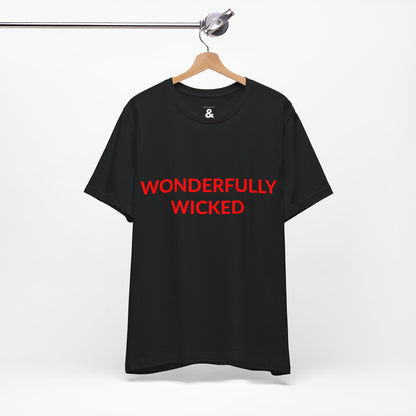 Unisex Jersey Short Sleeve Tee - Wonderfully Wicked - Blood Red in Midnight (M)