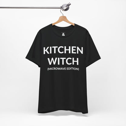 Unisex Jersey Short Sleeve Tee - Kitchen Witch (Microwave Edition) in Midnight (M)