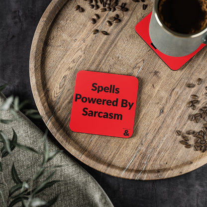 Coaster - Spells Powered By Sarcasm (Red)