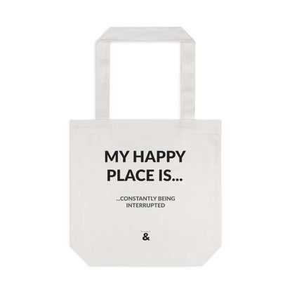 Oat Cotton Tote Bag - My Happy Place Is...