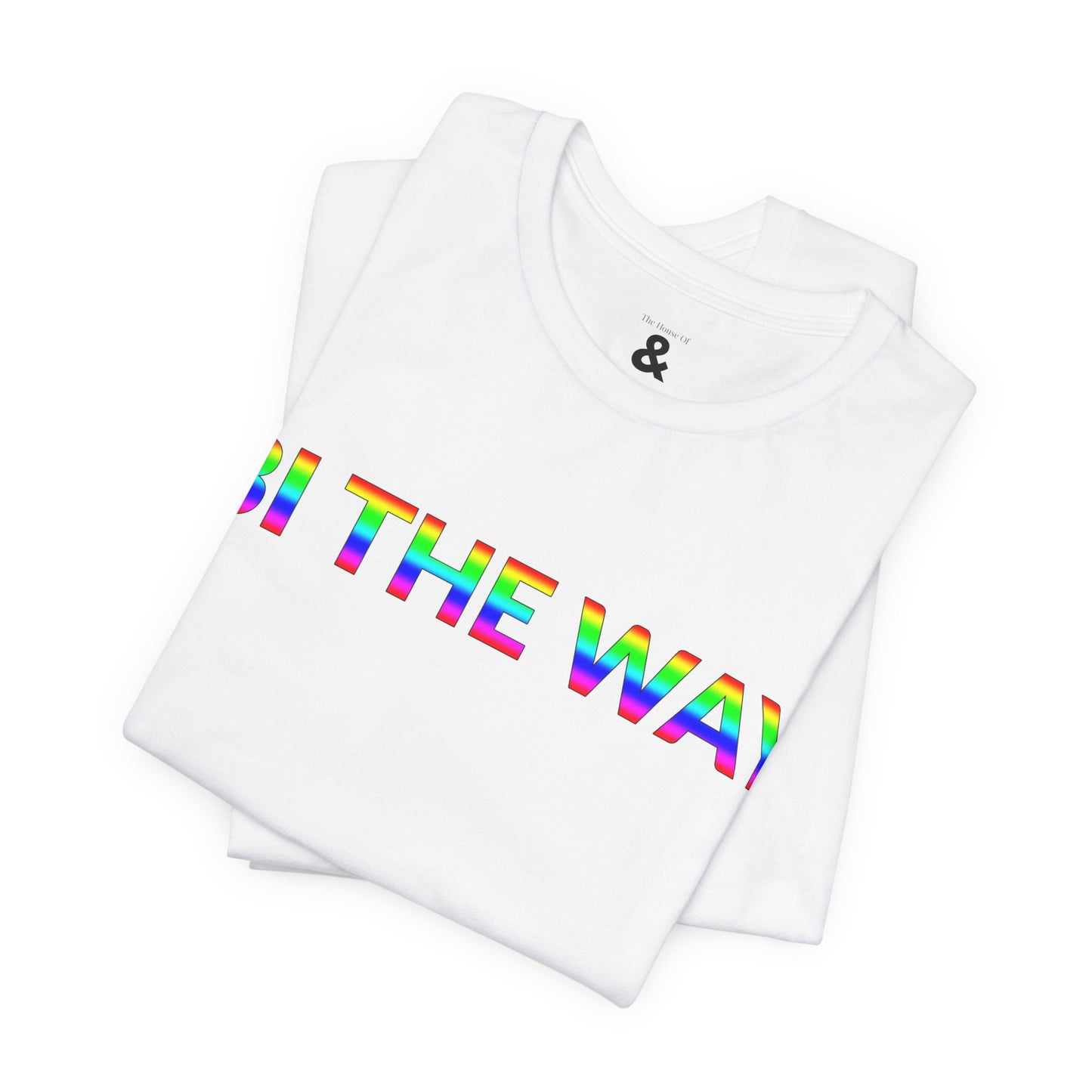 Unisex Jersey Short Sleeve Tee - Bi The Way in Cloud - Pride Collection (S)