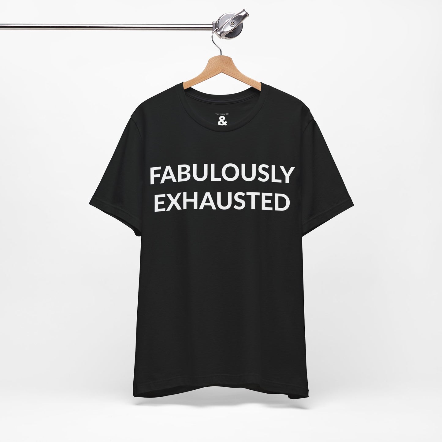 Unisex Jersey Short Sleeve Tee - Fabulously Exhausted in Midnight (L)