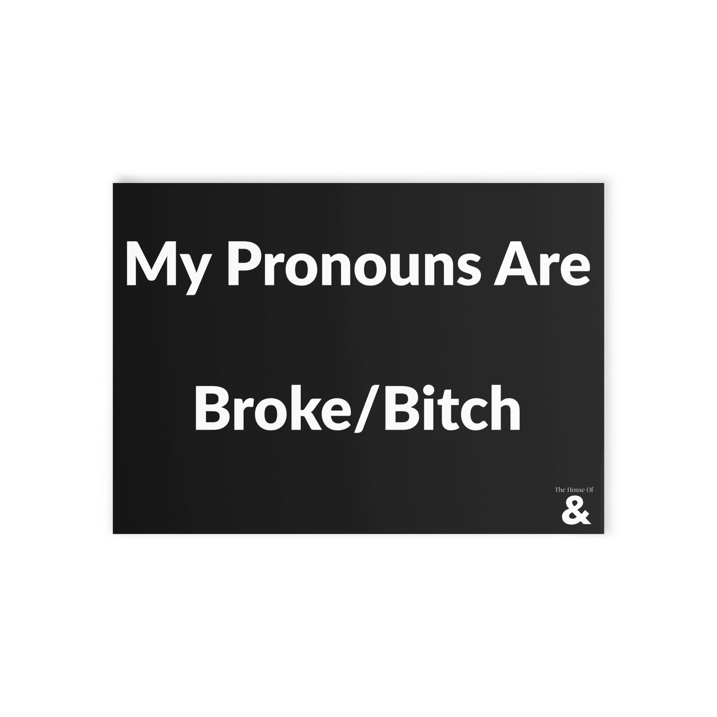 Boutique Gift & Collectible Card - Broke/Bitch (One-sided print in Midnight)