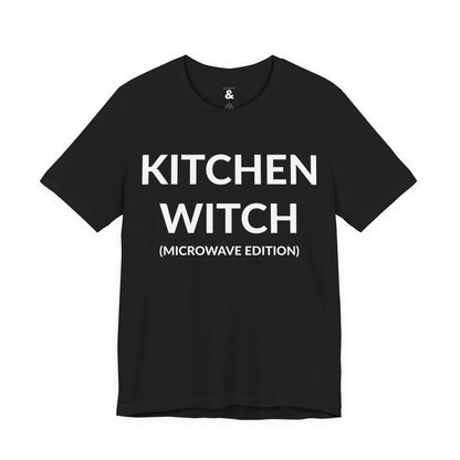 Unisex Jersey Short Sleeve Tee - Kitchen Witch (Microwave Edition) in Midnight (M)