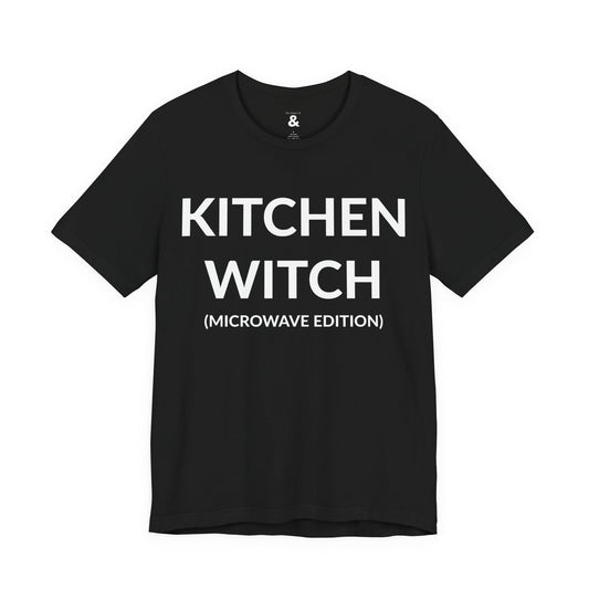 Unisex Jersey Short Sleeve Tee - Kitchen Witch (Microwave Edition) in Midnight (M)