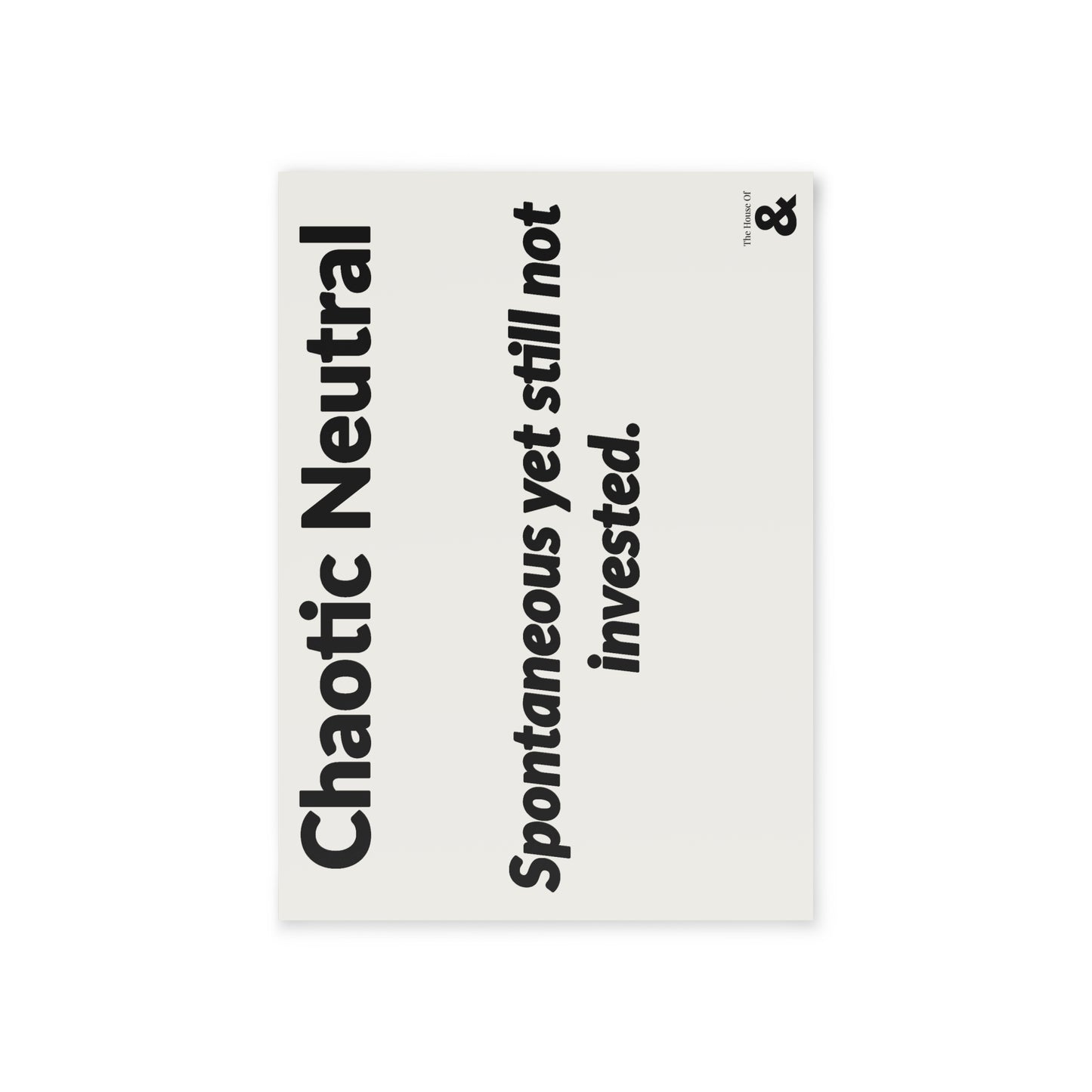 Boutique Gift & Collectible Card - Chaotic Neutral (One-sided print)