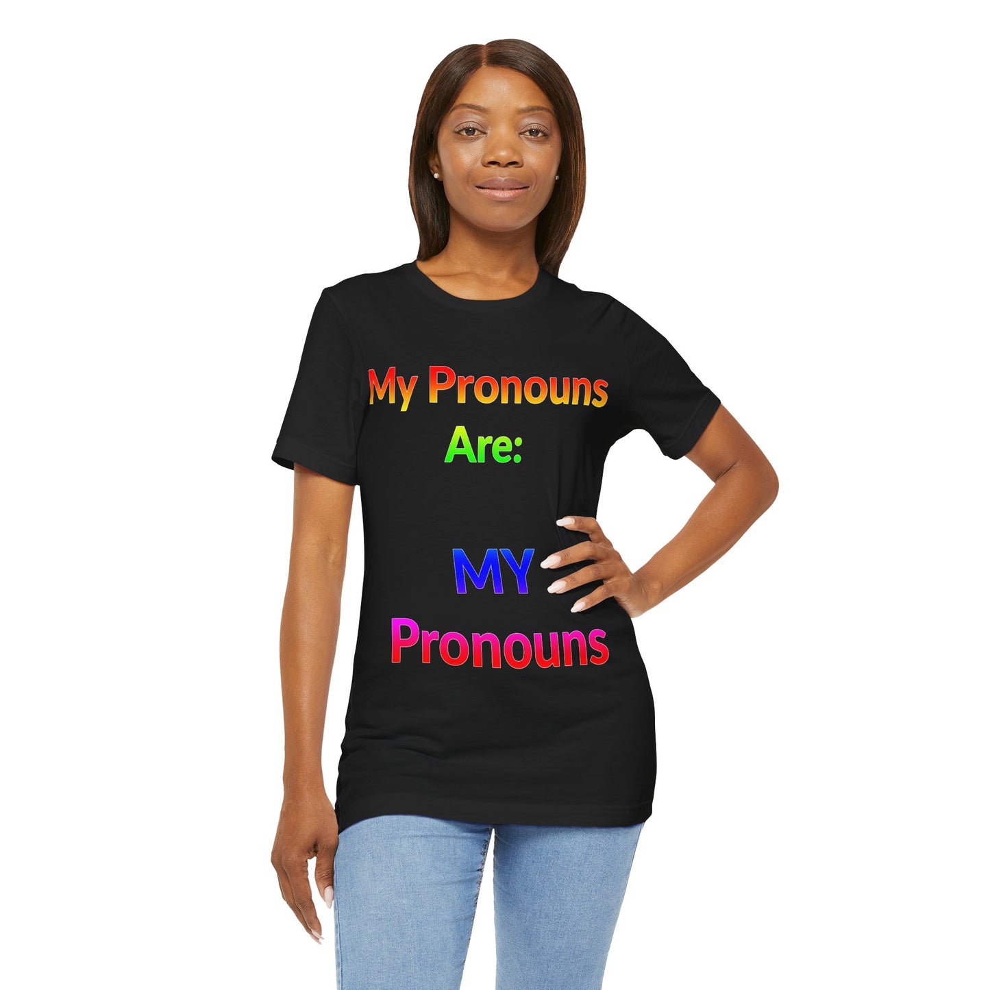 Unisex Jersey Short Sleeve Tee - My Pronouns Are MY Pronouns in Midnight - Pride Collection (S)