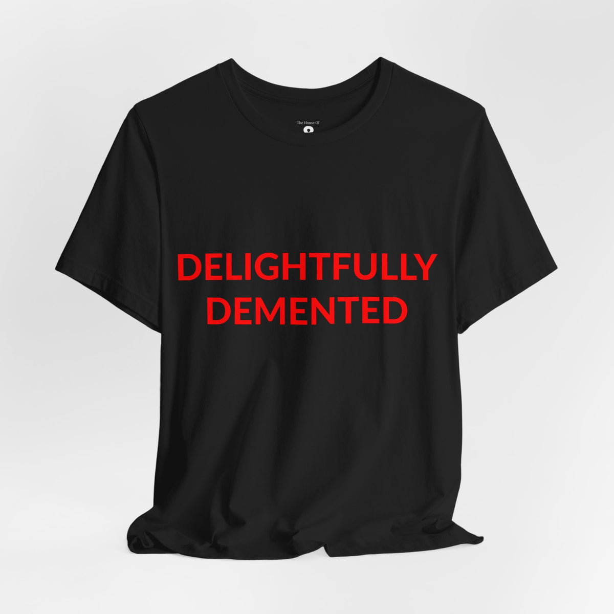 Unisex Jersey Short Sleeve Tee - Delightfully Demented - Blood Red in Midnight (L)